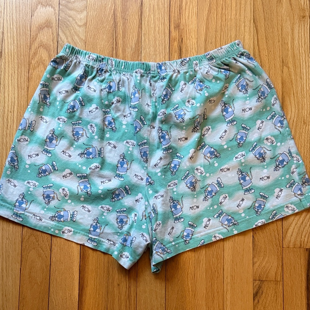 Ashley Taylor 100% Cotton Cat Print Mint Green Womens PJ Set Size XL - Picture 5 of 6
